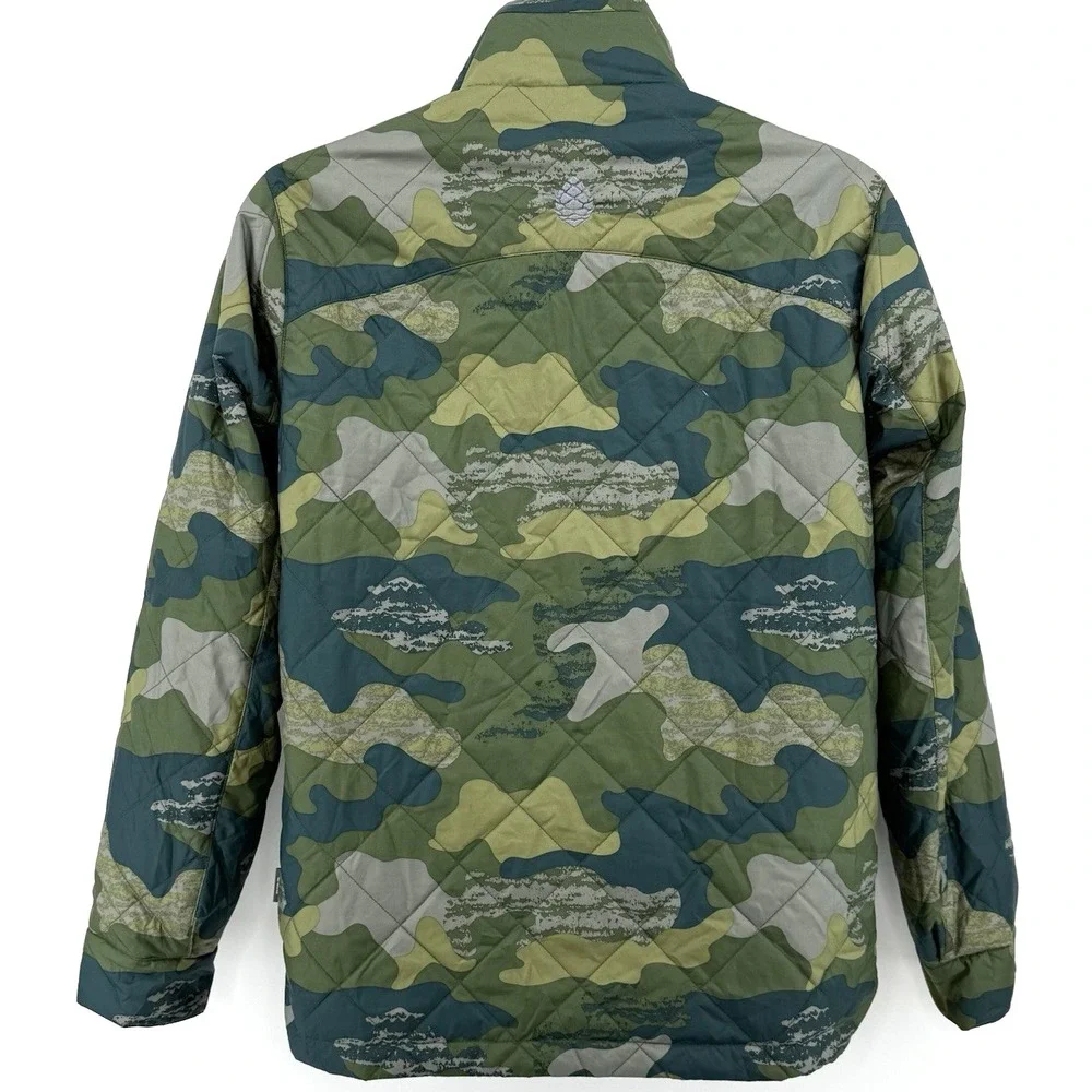 Stio‎ Men's S Thermore Insulated Quilted Jacket Camo Snap Front Puffer Shacket